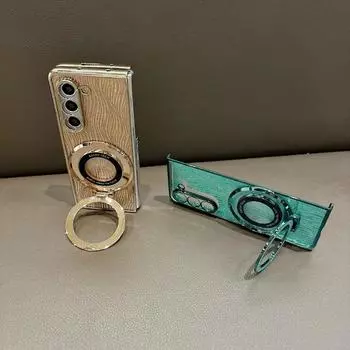 Чехол Ring Electroplate Sparkling для телефона Samsung Galaxy Z Fold 6 5 4 3 Fold 6 Fold 5 Fold 4 Fold 3 Магнитный противоударный чехол Galaxy Z Fold3 красный