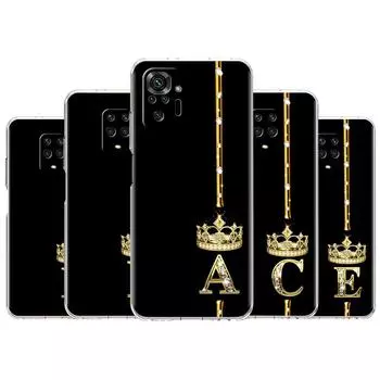 Чехол Rose Gold 26 Letters ABC для Xiaomi Redmi Note 11 Pro 10 9 9S 8 8T 7 9A 9C 9T 10 10C K40 прозрачный мягкий чехол для телефона TPU Redmi Note 11 Pro 5G
