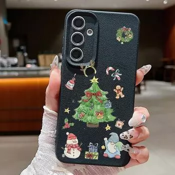 Чехол Рождественская елка для Samsung Galaxy S25 S24 S22 Ultra S23 FE A17 A56 A36 A26 A55 A16 A15 A25 A54 5G Мягкий ТПУ чехол для телефона Samsung Galaxy S25 edge