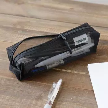 Чехол-ручка Simple Life Mesh Pouch, черный, популярная фраза в Корее. black