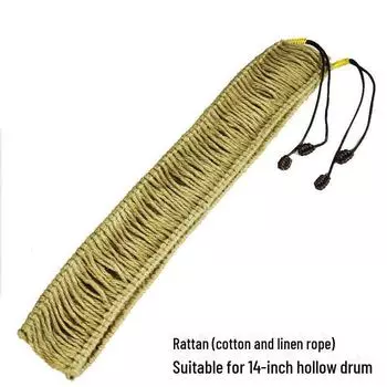 Чехол ручной работы из ротанга для барабана Ethereal для хэндпанов 12-14 дюймов — снижение шума с помощью фартука из плетеной вручную пеньковой веревки 12-inch cotton thread type