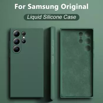 Чехол S23 S22 Ultra Plus, жидкий силиконовый чехол для телефона Samsung Galaxy S23 S 23 S22 Ultra Plus S23Ultra, защитный мягкий чехол для камеры For Samsung S23