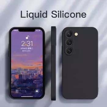 Чехол S24 S23 Ultra Plus, жидкий силиконовый чехол для телефона Samsung Galaxy S23 Fe S22 Ultra Plus S23Ultra 5G, мягкая задняя крышка For S24 белый