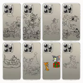 Чехол S-10 Том и Джерри для iPhone 11 12 13 14 15 16 Pro Max Redmi A3 9A 9C 10A 10C 13C Note 9 11 Samsung S24 S21 S20 Ultra Plus A04S A05S Samsung A04s бездна