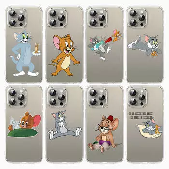 Чехол S-13 Том и Джерри для iPhone 11 12 13 14 15 16 Pro Max Redmi A3 9A 9C 10A 10C 13C Note 9 11 Samsung S24 S21 S20 Ultra Plus A04S A05S iPhone 12 Pro Max арлекин