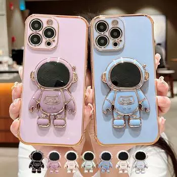 Чехол с 3D-покрытием космонавта для Samsung S23 S22 S21 S20 Ultra Plus Note20 Ultra A13 A14 A54 для iPhone 15 14Plus 13 12 11Pro Max XsMax, чехол-подставка iPhone 6/6S синий