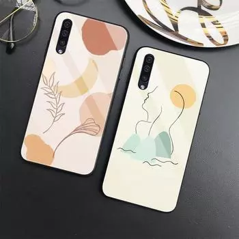 Чехол с абстрактным дизайном для Samsung Galaxy A52 A70 A71 A73 A53 A13 5g A03 A72 A22 A21s A03 Core A42, крышка из закаленного стекла For Samsung A02