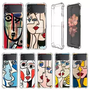 Чехол с абстрактным рисунком Пикассо для Samsung Galaxy Z Flip 3 4 5g Funda Z Flip3, прозрачный жесткий противоударный чехол для телефона Samsung Z Flip 5G
