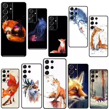 Чехол с акварельной живописью «Лиса» для Samsung Galaxy S21 S22 Ultra S20 FE S8 S9 S10 Note 10 Plus Note 20 Ultra Coque Galaxy S10 Plus