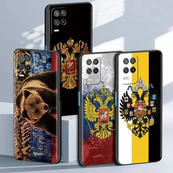 Чехол с эмблемой российского флага для Realme 8 C21 6 C3 7 Pro GT Master XT C11 7i, чехол для телефона Oppo A53 A9 2020 A93, черный чехол Oppo Find X2Lite