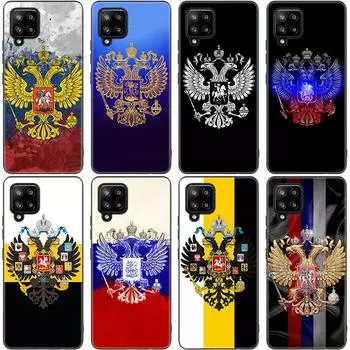 Чехол с эмблемой российского флага для Samsung Galaxy A12 A02S A22 A32 A52 A72 A71 A51 A41 A31 A21 A11 A50 A70 A10S A20S Samsung A41