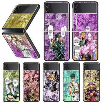 Чехол с аниме JoJo Bizarre Adventur для Samsung Galaxy Z Flip 3 5G Funda ZFlip3, роскошный черный ПК, жесткий противоударный чехол для телефона Sh Samsung Z Flip 3