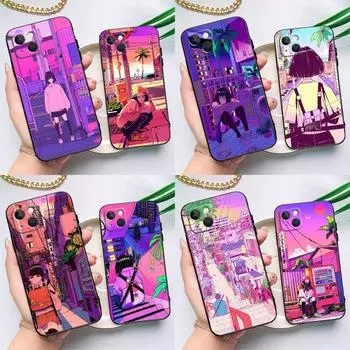 Чехол с аниме в японском стиле для iPhone 15 11 12 13 14 Pro Max 12 13 Mini X XS Max XR 7 8 Plus SE 2020, чехол iPhone 15