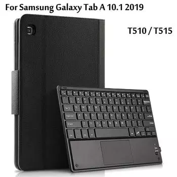 Чехол с беспроводной Bluetooth-клавиатурой для Samsung Galaxy Tab A 10,1 2019 SM-T510 T510 T515, чехол для планшета, кожаный чехол-подставка чёрный