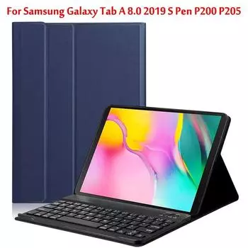 Чехол с беспроводной клавиатурой для Samsung Galaxy Tab A 8,0 2019 S Pen P200 P205 SM-P200 SM-P205, чехол для планшета с беспроводной клавиатурой Tab A 8.0 Spen P200 розового золота