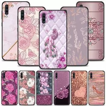 Чехол с блестящим рисунком розового и фиолетового цвета для Samsung Galaxy A50 A70 A10 A20e A30 A40 A20s A10s A10e A80 A90 A60 A30s For Samsung A50