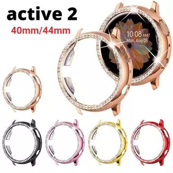 Чехол с бриллиантом для Samsung Galaxy Watch Active 2, 40 мм, 44 мм, Защитный бампер HD, защитный чехол с полным покрытием, защитный чехол для экрана Active 2 44mm
