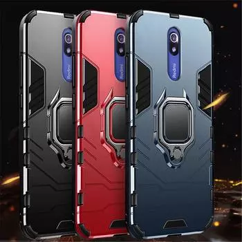 Чехол с бронекольцом для Xiaomi Redmi Note 9s 9 8 7 6 Pro 5 Plus 4 4X 7A 8A 8T K30 K20 Mi Note 10 9T CC9 CC9E A2 A3 Lite противоударный автомобильный держатель задняя крышка Xiaomi Mi Play темно-синий