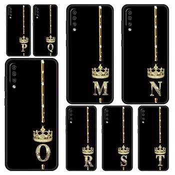 Чехол с буквами Diamond Crown для Samsung A24 A12 A14 A32 A50 A70 A20E A20S A10S A22 A30 A40 A34 A54 A42 A52 A02S A04s Samsung A20s
