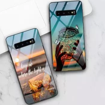Чехол с бутылкой желаний для Samsung Galaxy S21 S10 S9 S8 S10e S20 Ultra A51 A71 A50 A21s A20e A70 Note 20 10 9 8 Plus закаленное стекло S20 Plus