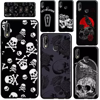 Чехол с черепом в готическом стиле, жуткая пастельная готика для Huawei P20 P40 P30 Pro Mate 20 Lite Nova 5T P Smart 2019 2021, чехол для Honor 50 9X 8X Huawei P10