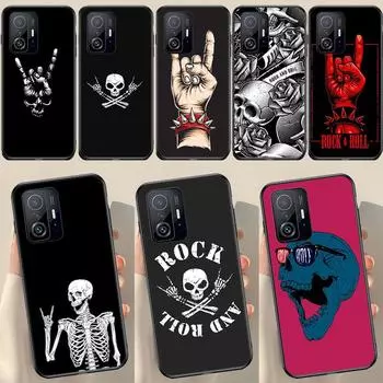 Чехол с черепом в стиле рок-н-ролл для POCO X5 X3 F5 Pro X4 F4 GT M5s C40 F3 для Xiaomi 13 Lite 12 11T 12T Pro 12X Mi 11T (11T Pro)