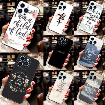 Чехол с цитатами из стихов из Библии для Apple iPhone 11 14 12 Pro Max mini XS XR X 8 7 Plus SE 2020 13 Pro Phone Cover Capa iPhone 12 mini