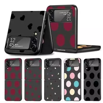 Чехол с цветами для Samsung Galaxy Z Flip 3 4 5G черный жесткий корпус для телефона из ПК Z Flip4 роскошный чехол Samsung Z Flip 5G