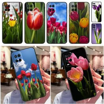 Чехол с цветком тюльпана для OPPO A53 A53S A31 A54 A74 A94 A52 A72 A83 A91 A93 A1K A15 A16 A5 A9, мягкий чехол OPPO A15