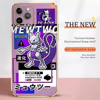 Чехол с цветным покрытием для Apple iPhone 13 11 Pro Max 12 SE 7 8 Plus XR X XS 6 6S, мягкий чехол для телефона Funda, милый чехол Pokemon 2 iPhone 6(6S)