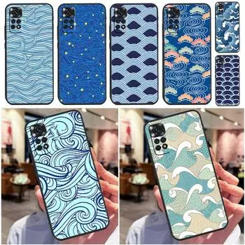 Чехол с цветочной текстурой в японском стиле для Xiaomi Redmi Note 10 11 Pro 9 8 12 Pro Note 9S 8T 10S 11S 10C 9A 9C 9T 10A Funda Redmi Note 10 4G