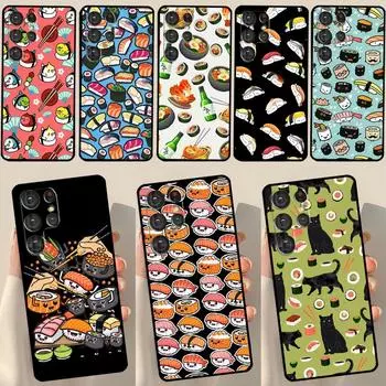 Чехол с едой и суши для Samsung Galaxy S23 S22 S21 Ultra S20 FE Note 20 Ultra S8 S9 S10 Note 10 Plus Galaxy S23