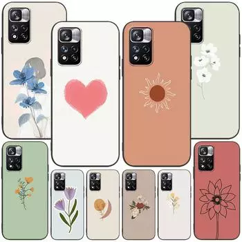 Чехол с фиолетовым фоновым узором для Xiaomi Redmi Note 11 10 8T 10C 9A 7A 11E Pro 9C 11T 5G 7 8 9S 10S черный силиконовый чехол для телефона Redmi 7A