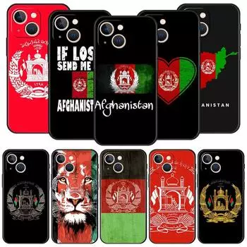 Чехол с флагом Афганистана для iPhone 11, 12, 13, 15, 14 Pro Max, чехол для телефона X XR XS 7, 8 Plus SE, 2020, роскошный черный мягкий чехол, принципиально iPhone 11 Pro