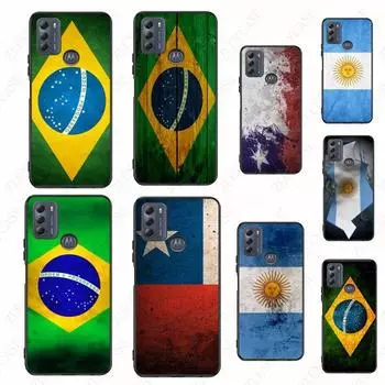 Чехол с флагом Аргентины, Бразилии и Чили для Motorola Moto EDGE 20pro EDGE 20lite E6 E7 G STYLUS GPLAY GPOWER G 5G PLUS G30 G100 Coque MOTO E6