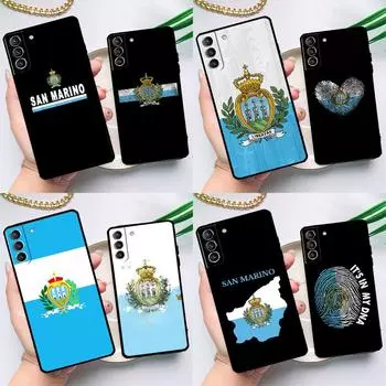 Чехол с флагом Сан-Марино для Samsung Galaxy S23 S22 Ultra S21 Plus S8 S9 S10 Note 10 20 Ultra S20 FE S21 FE Cover Galaxy S10