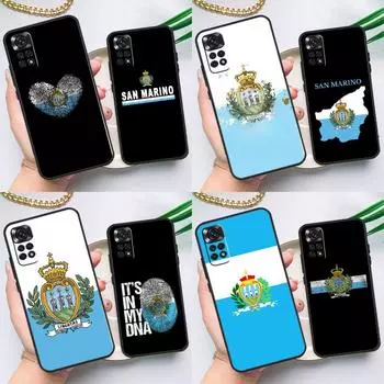 Чехол с флагом Сан-Марино для Xiaomi Redmi Note 12 11 10 9 8 Pro Note 8T 9S 10S 11S Redmi 10 10C 12C 9C Cover Redmi Note 12 5G