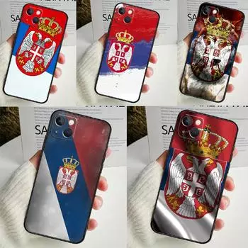 Чехол с флагом Сербии для iPhone 14 16 15 Pro Max 11 12 13 Mini 7 8 Plus X XR XS MAX, мягкий противоударный чехол iPhone 16 Plus
