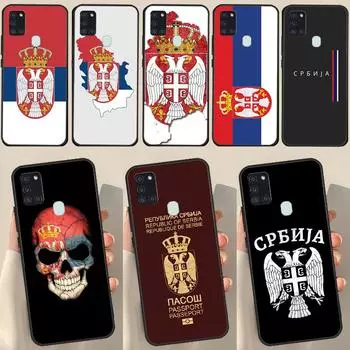 Чехол с флагом Сербии для Samsung Galaxy A34 A54 A14 A53 A13 A51 A71 A50 A12 A22 A32 A52 A72 Чехол для телефона Samsung A12