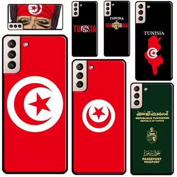 Чехол с флагом Туниса и картой для Samsung Galaxy S22 Ultra S20 S21 FE S8 S9 S10 Note 10 Plus Note 20 Ultra Cover Galaxy S8