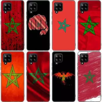 Чехол с гербом Марокко и флагом для Samsung Galaxy A12 A02S A22 A32 A52 A72 A71 A51 A41 A31 A21 A11 A50 A70 A10S A20S, черный чехол Samsung A02