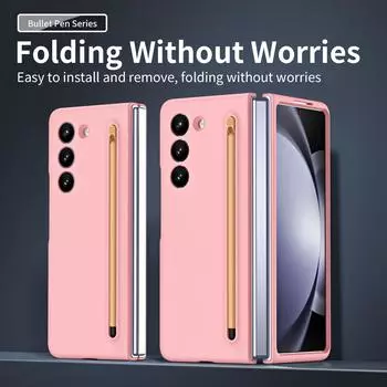 Чехол с гнездом для ручки для Samsung Galaxy Z Fold 6 5 4 5G Z Fold 4 Z Fold 6 с ручкой, модная защита, противоударный чехол для кожи For Samsung Z Fold 4&Without film темно серый
