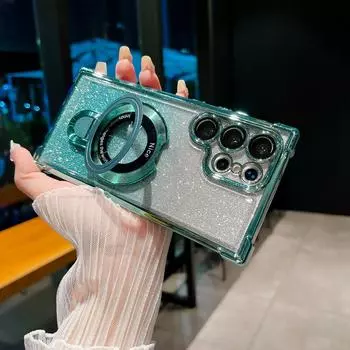 Чехол с градиентной подставкой Magsafe для Samsung Galaxy S24 Ultra S22 Plus S23 FE, магнитный кронштейн, подушка безопасности, противоударный чехол S22