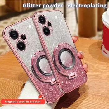 Чехол с градиентным блеском для Magsafe, чехол с магнитным держателем для Xiaomi Redmi Note 13 12 5G 13C 12C 14 13 Pro 12 12T 11 Lite Poco X5 X5 Pro, чехол For Xiaomi CIVI 12 чёрный