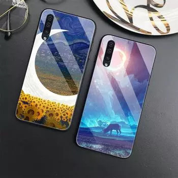 Чехол с граффити и природным пейзажем для Samsung Galaxy A52 A70 A71 A73 A53 A13 5g A03 A72 A22 A21s A03 Core A42, чехол из закаленного стекла For Samsung A41