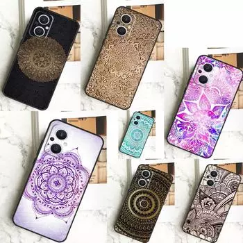 Чехол с индийской цветочной хной и мандалой для OPPO Reno 4Z 5Z 8T 10 Pro 11 F 4 6 7 8 5 Lite OPPO Find X6 X5 Pro X2 X3 Lite OPPO Find X2 Lite