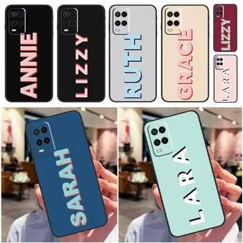 Чехол с индивидуальным монограммным именем и тенью для телефона OPPO A74 A54 A94 A52 A72 A83 A91 A93 A53S A15 A16 A5 A9 A31 A53 2020 OPPO A72
