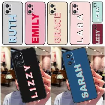 Чехол с индивидуальным монограммным именем и тенью для Realme GT Master GT Neo 2 3 3T C11 C15 C25 C21Y C30 C31 C35 8i 8 9 10 Pro Plus Realme C21