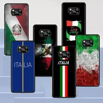 Чехол с итальянским флагом для Xiaomi Poco X3 NFC M3 M4 Pocophone F1 F3 Funda Redmi Note 9s 9 8 10 Pro, черный мягкий чехол для телефона Xiaomi Poco M4Pro 5G