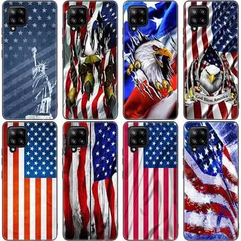 Чехол с изображением американского флага США и орла для Samsung Galaxy A12 A02S A22 A32 A52 A72 A71 A51 A41 A31 A21 A11 A50 A70 A10S A20S, черный чехол Samsung A41